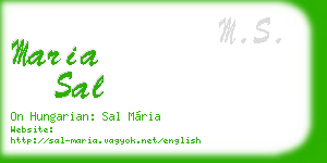 maria sal business card
